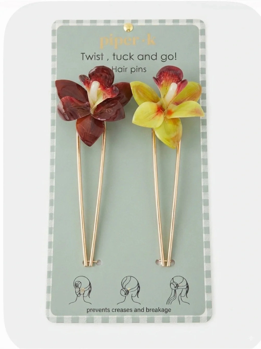 NWT ⚜️🌺⚜️ Piper K Gorgeous Orchids French Pin Set of 2